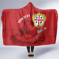Personalised Sardinia Italy Hooded Blanket Sardegna Nuraghe With Falcon