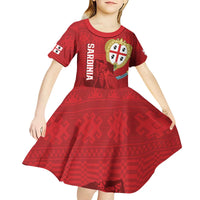 Personalised Sardinia Italy Kid Short Sleeve Dress Sardegna Nuraghe With Falcon