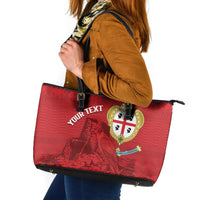 Personalised Sardinia Italy Leather Tote Bag Sardegna Nuraghe With Falcon