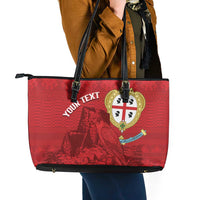 Personalised Sardinia Italy Leather Tote Bag Sardegna Nuraghe With Falcon