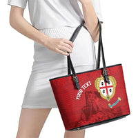 Personalised Sardinia Italy Leather Tote Bag Sardegna Nuraghe With Falcon
