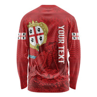 Personalised Sardinia Italy Long Sleeve Shirt Sardegna Nuraghe With Falcon