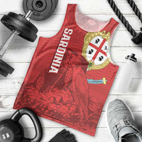 Personalised Sardinia Italy Men Tank Top Sardegna Nuraghe With Falcon