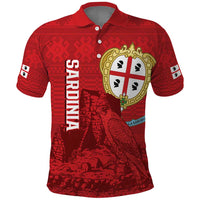 Personalised Sardinia Italy Polo Shirt Sardegna Nuraghe With Falcon
