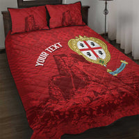 Personalised Sardinia Italy Quilt Bed Set Sardegna Nuraghe With Falcon