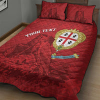 Personalised Sardinia Italy Quilt Bed Set Sardegna Nuraghe With Falcon