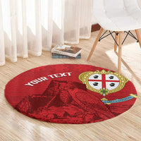 Personalised Sardinia Italy Round Carpet Sardegna Nuraghe With Falcon