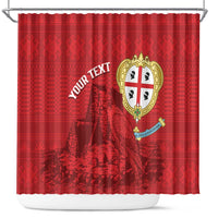 Personalised Sardinia Italy Shower Curtain Sardegna Nuraghe With Falcon