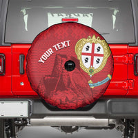 Personalised Sardinia Italy Spare Tire Cover Sardegna Nuraghe With Falcon
