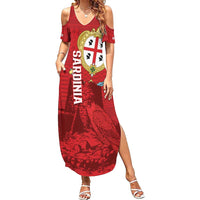 Personalised Sardinia Italy Summer Maxi Dress Sardegna Nuraghe With Falcon