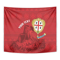 Personalised Sardinia Italy Tapestry Sardegna Nuraghe With Falcon