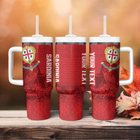Personalised Sardinia Italy Tumbler With Handle Sardegna Nuraghe With Falcon
