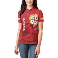 Personalised Sardinia Italy Women Polo Shirt Sardegna Nuraghe With Falcon