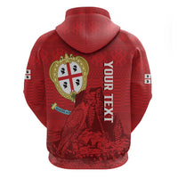 Personalised Sardinia Italy Zip Hoodie Sardegna Nuraghe With Falcon