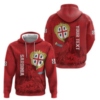 Personalised Sardinia Italy Zip Hoodie Sardegna Nuraghe With Falcon