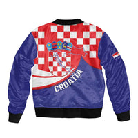 Croatia National Day Bomber Jacket Hrvatska Checkerboard With Slavic Pattern