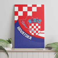 Croatia National Day Canvas Wall Art Hrvatska Checkerboard With Slavic Pattern
