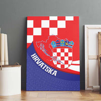 Croatia National Day Canvas Wall Art Hrvatska Checkerboard With Slavic Pattern