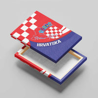 Croatia National Day Canvas Wall Art Hrvatska Checkerboard With Slavic Pattern