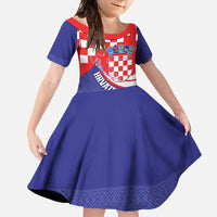 Croatia National Day Family Matching Off Shoulder Maxi Dress and Hawaiian Shirt Hrvatska Checkerboard With Slavic Pattern