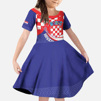 Croatia National Day Family Matching Summer Maxi Dress and Hawaiian Shirt Hrvatska Checkerboard With Slavic Pattern