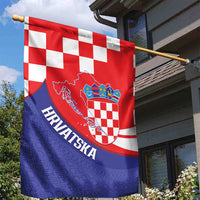 Croatia National Day Garden Flag Hrvatska Checkerboard With Slavic Pattern
