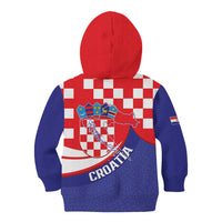 Croatia National Day Kid Hoodie Hrvatska Checkerboard With Slavic Pattern