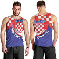 Croatia National Day Men Tank Top Hrvatska Checkerboard With Slavic Pattern