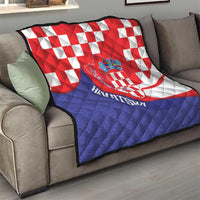 Croatia National Day Quilt Hrvatska Checkerboard With Slavic Pattern