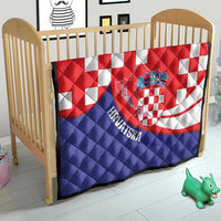 Croatia National Day Quilt Hrvatska Checkerboard With Slavic Pattern