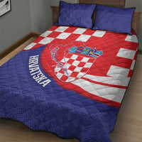 Croatia National Day Quilt Bed Set Hrvatska Checkerboard With Slavic Pattern