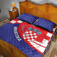 Croatia National Day Quilt Bed Set Hrvatska Checkerboard With Slavic Pattern
