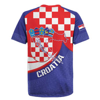 Croatia National Day Rugby Jersey Hrvatska Checkerboard With Slavic Pattern
