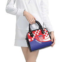 Croatia National Day Shoulder Handbag Hrvatska Checkerboard With Slavic Pattern