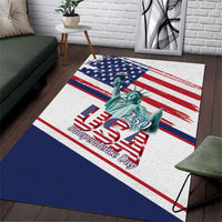 4th Of July United States Area Rug USA 250 Years Anniversary Statue Of Liberty