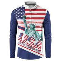 4th Of July United States Button Sweatshirt USA 250 Years Anniversary Statue Of Liberty