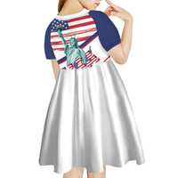 4th Of July United States Kid Short Sleeve Dress USA 250 Years Anniversary Statue Of Liberty