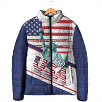 4th Of July United States Padded Jacket USA 250 Years Anniversary Statue Of Liberty