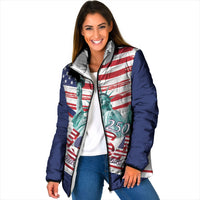 4th Of July United States Padded Jacket USA 250 Years Anniversary Statue Of Liberty