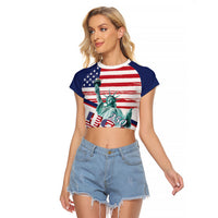 4th Of July United States Raglan Cropped T Shirt USA 250 Years Anniversary Statue Of Liberty