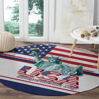 4th Of July United States Round Carpet USA 250 Years Anniversary Statue Of Liberty