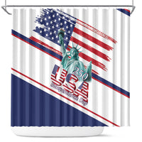 4th Of July United States Shower Curtain USA 250 Years Anniversary Statue Of Liberty