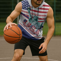 4th Of July United States Sleeveless Hoodie USA 250 Years Anniversary Statue Of Liberty