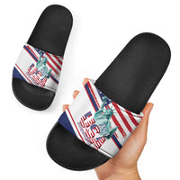 4th Of July United States Slide Sandals USA 250 Years Anniversary Statue Of Liberty