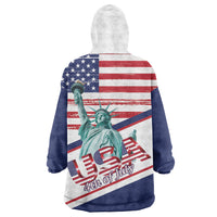 4th Of July United States Wearable Blanket Hoodie USA 250 Years Anniversary Statue Of Liberty