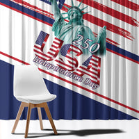 4th Of July United States Window Curtain USA 250 Years Anniversary Statue Of Liberty