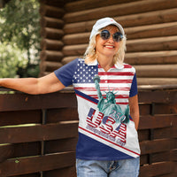 4th Of July United States Women Polo Shirt USA 250 Years Anniversary Statue Of Liberty
