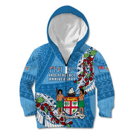 Fiji Day Kid Hoodie Fijian Tagimaucia Flower Polynesian Mix Tapa Pattern - Wonder Print Shop