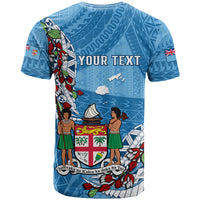 Personalised Fiji Day T Shirt Fijian Tagimaucia Flower Polynesian Mix Tapa Pattern - Wonder Print Shop