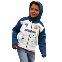 Personalised Australia Cricket Kid Hoodie 2023 Ashes Go Aussie Indigenous Art - Wonder Print Shop